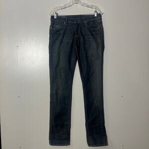 J & Company Skinny Distressed Slim Fit Embroidered Black Jeans Womens Size 29